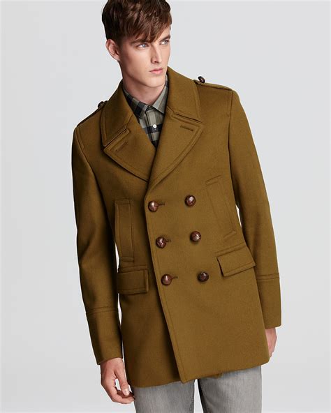 burberry military pea coat black gold buttons|Burberry Military .